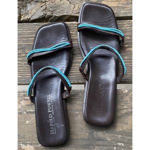 Harold Powell Leather Beaded Sandals Sz 8.5AA